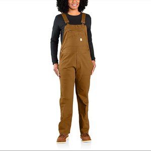 WOMEN'S RUGGED FLEX® LOOSE FIT CANVAS BIB OVERALL Size M (8-10)